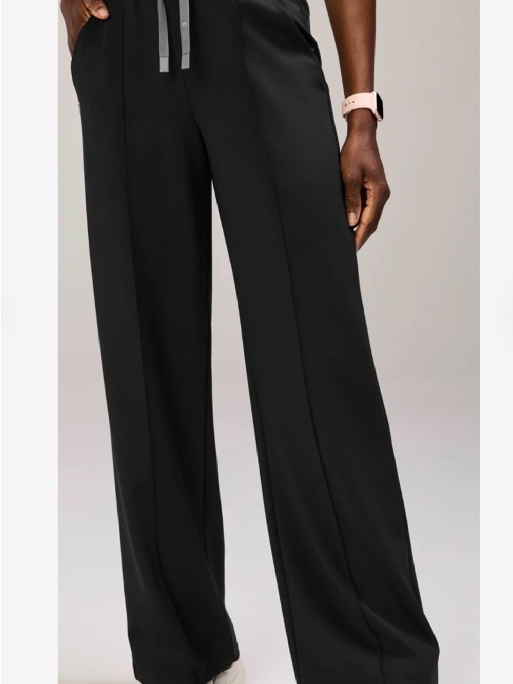 High Waisted Salina FORMx Wide Leg Scrub Pants in Black